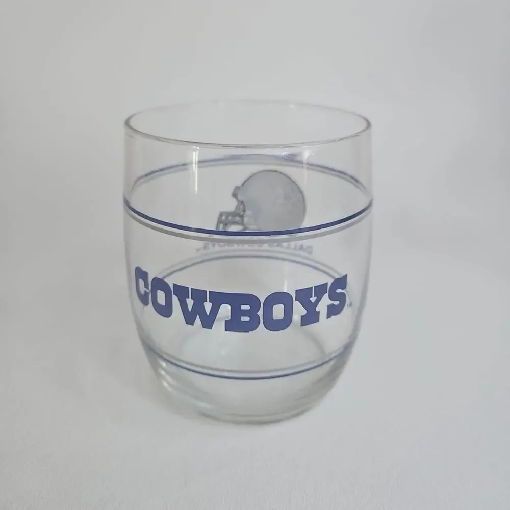Vintage Dallas Cowboys Whiskey Tumbler Glass‎ 3.75 inches